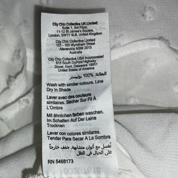 City Chic Spot Flutter Peplum Top White L/20 NWT - Picture 7 of 9